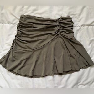H&M Grey Mini Skirt with Ruched Design